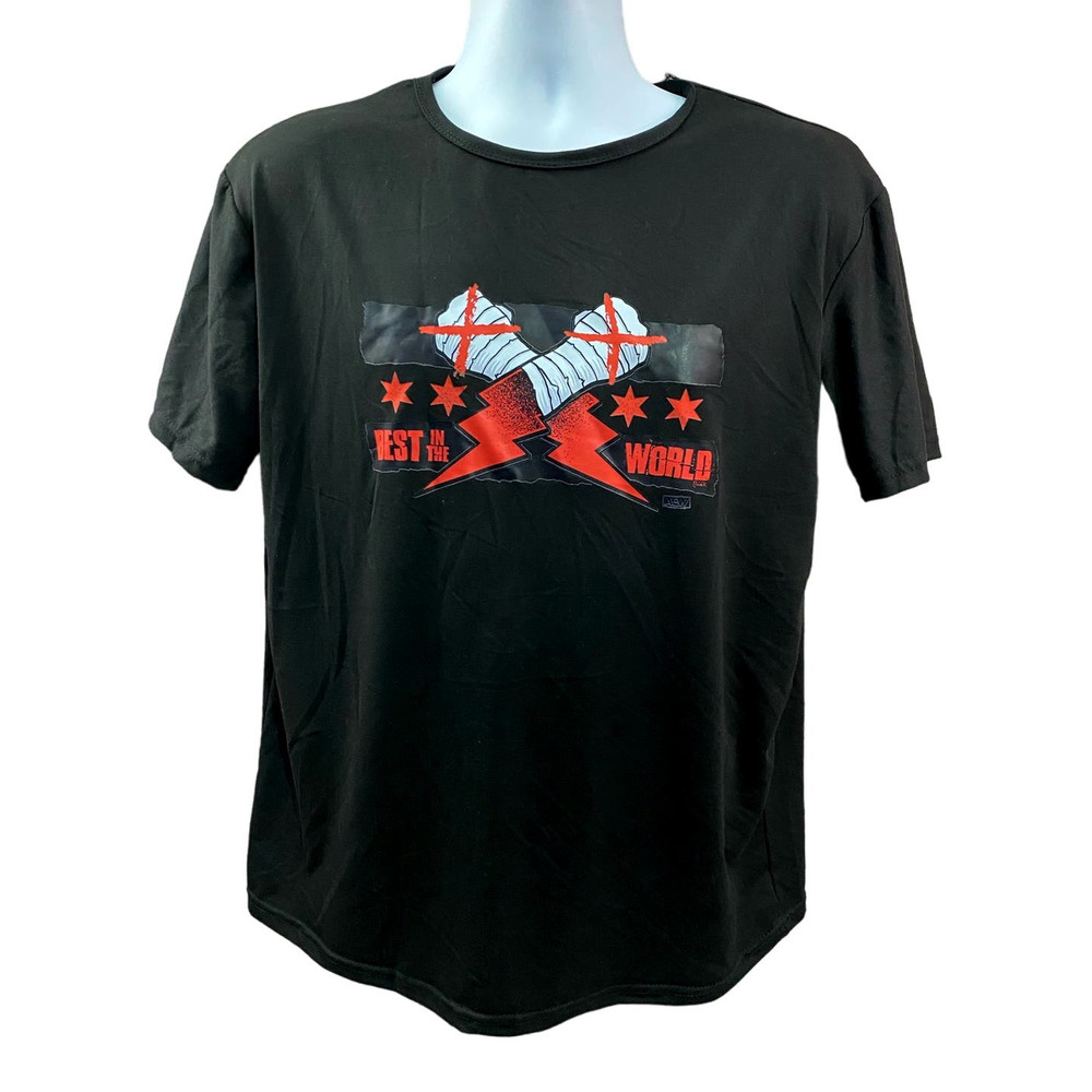 CM Punk Best in the World AEW WWE TNA Black shirt Large